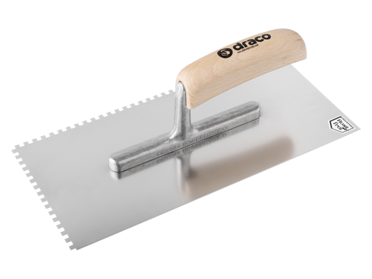 Glättekelle Metall rostfrei 280x130mm, gezahnt 4x4 mm