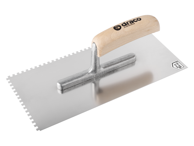 Glättekelle Metall rostfrei 280x130mm, gezahnt 8x8 mm